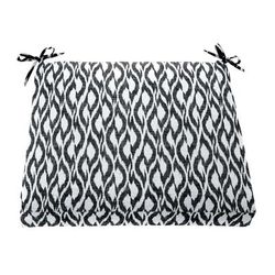 BH Outdoor Performance Patio Chair Cushion by BrylaneHome in Black Ikat Patio Cushion