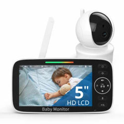 Babystar Baby monitor HD da 5 pollici con batteria da 30 ore Baby monitor video Pan-Tilt-Zoom con
