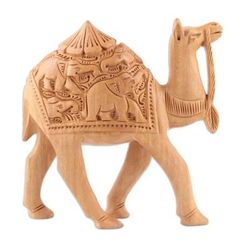 Camel Ride,'Hand-Carved Sculpture from India (6 Inch)'