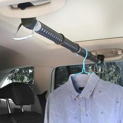 TEMU Stainless Steel Telescopic Car Clothes Rod, Heavy- Extendable Garment , Vehicles, Trucks, Suvs, Rvs