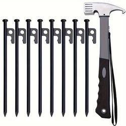 TEMU Heavy- Iron Stakes 10- Set Of 8, For Fixation - Anchors For Tents, Canopies, And Tarps - , Non-bendable - For Day, Christmas, Eid , Day