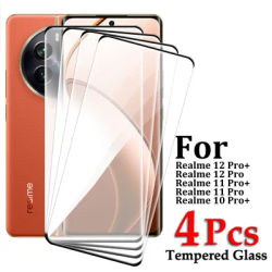 4/3/2PCS For Realme 12 Pro+ Tempered Glass For Realme 10 11 12 Pro Plus Screen Protector 3D Curved