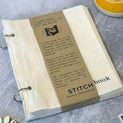 TEMU Portable Linen Sketchbook With Unique Folding Design - Ideal For Drawing, Writing & Scrapbooking