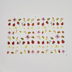 TEMU 2 Sheets 5d Floral Nail Stickers, 3d Self Adhesive Cartoon Ladybug Strawberry Nail Sliders Elegant Daisy Floral Diy Nail Art Decals Nail Art Decoration