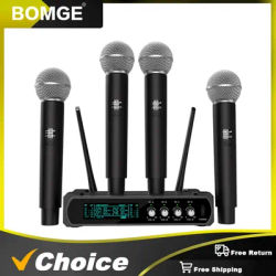 Wireless Microphone Handheld 4 Channel UHF Microphone For Karaoke Wedding Party Band Church Performance