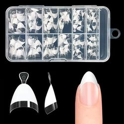 TEMU 120pcs Shaped , Length, French Fake , Half-painted Half