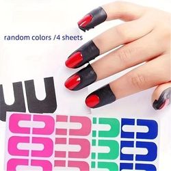 TEMU 40pcs/4 Sheets Of U-shaped Nail Protection Film, Used For Nail Printing And Painting, Nail Polish Splash Proof Tools, Nail Enhancement Tool