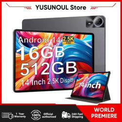 Latest Large Screen 14 Inch Tablet Pc Android 14 tablet 16+512GB Phone Call BT 5G WiFi Pad For Educational/Sheet music/Kitchen