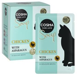 12x40g Chicken with Asparagus Soup Cosma Wet Cat Food