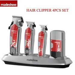 MADESHOW 4pcs Kit Clipper + Trimmer set Professional Hair Clippers for Men,Mens Cordless Hair Clipper for Barbers Haircut