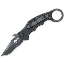 Fox Dart Karambit Linerlock Folding Knife 2.5" black PTFE coated Bohler N690 stainless tanto Black G10 handle FX-597