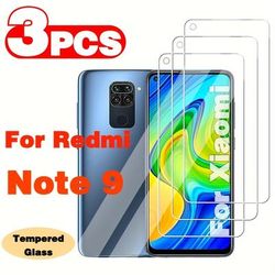 TEMU 3pcs Screen Protector Glass For Xiaomi Redmi Note 9 Tempered Glass Film For Xiaomi Redmi Note 9 Tempered Glass Film