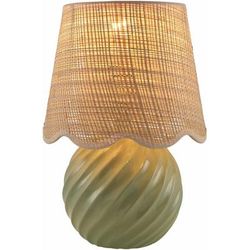 Coyahualco 13"H x 8"W x 8"D Traditional Green/Beige/Clear/Translucent Table Lamp - Boutique Rugs