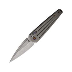 Medford Auto Nosferatu Button Lock Automatic Folding Knife 3.5in S45VN Stainless Tumbled Finish Tumbled Finish Titanium Handle MDNATQ01TMTF