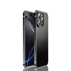 TEMU For Phone Case Stainless Steel Matte Frame Mobile Phone Case Frosted Pc Back Panel Ultra-thin Same Color Protection Back Cover