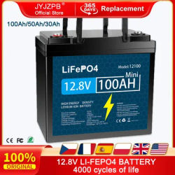 12.8V LiFePO4 Battery 100Ah12V Lithium Iron Phosphate Batteries Pack 5000 Cycles RV Cart Boat Solar Battery UK STOCK