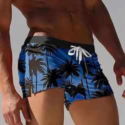 Per uomo Albero di Cocco Piante Tropicali Costumi da bagno Pantaloncini da mare Pantaloncini da Surf Misura del girovita medio Stampa 3D Hawaiano Surf Ferie Spiaggia Coulisse con fodera in rete