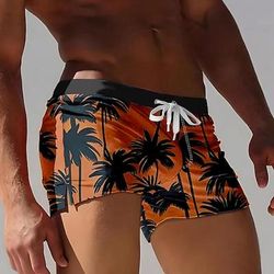 Per uomo Albero di Cocco Piante Tropicali Costumi da bagno Pantaloncini da mare Pantaloncini da Surf Misura del girovita medio Stampa 3D Hawaiano Surf Ferie Spiaggia Coulisse con fodera in rete