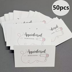TEMU 50-pack Appointment Reminder Cards, Salon Barber Stylist Business Card, Haircut Hairstyling Appointment Slip, Client Reminder For Hairdresser