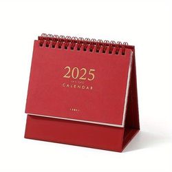 TEMU 1pc 2025 Desk Calendar - Minimalist Pastel Design, Daily View With Notes & Memo Section, Bilingual Chinese/english, & Scheduling