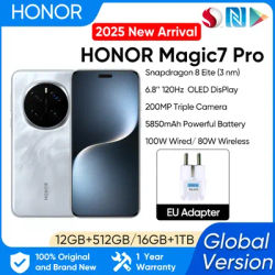Original New Arrival HONOR Magic7 Pro Global Version 5G Smartphone Snapdragon 8 Elite 6.8''120Hz Display 100W Fast Charger IP69