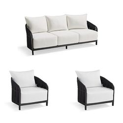 Cadiz Seating Replacement Cushions - Lounge Chair, Classic Linen Bleu - Frontgate