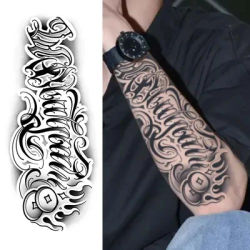 1pc Black Round Body Waterproof Temporary Tattoo Sticker, Lasting 1-2 Weeks, Simulates Semi-Permanent Fake Tattoo