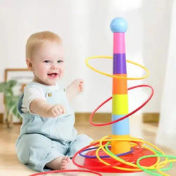 Children Outdoor Fun & Toy Sports Circle Ferrule Stacked Layers Game Parent-Child Interactive Ferrule Throwing Game Kids