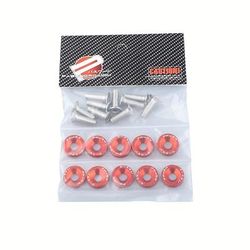 TEMU Set Of 20 Aluminum Bolts With Fender Bumper Washers, Engine Bay Dress Up Kit, M6 Jdm Fasteners For Enhancing The Look Of Headlights, Trunk, And Engine Bay