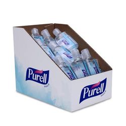 Purell Advanced Hand Sanitizer Refreshing Gel, 1 Oz, Clean Scent, 1 Fl Oz Travel Size Flip-Cap Bottle With Display Bowl, Pack Of 36