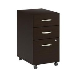 Bush Business Furniture Arrive 16"w 3 Drawer Mobile File Cabinet - Assembled, Mocha Cherry, Standard Delivery