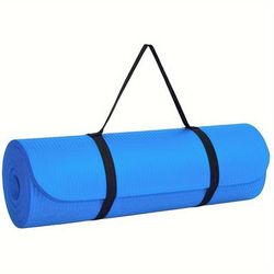 TEMU Extra Thick Non-slip Yoga Mat For Beginners - Quiet, Shock-absorbing Nbr Rubber Fitness & , Soft Pink Ribbed Texture For Indoor/outdoor Use,
