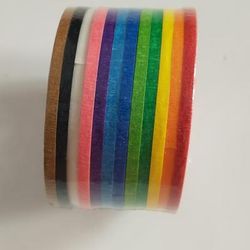 TEMU 12-pack Colorful 3mm Thin Washi Tape, Synthetic Paper, For Dress Form Marking, Paper Fixing, Painting, Diy, High , Easy To Remove, No Residue, Office Supplies