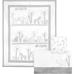 Just Born 3 Piece Crib Bedding Set - Animal Kingdom