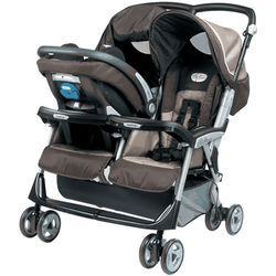 Peg Perego Aria Twin 60/40 Stroller 2008 Tango Red