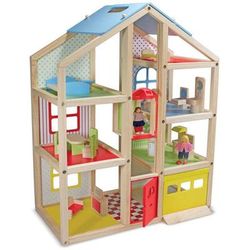 Melissa & Doug Hi-Rise Wooden Dollhouse and Furniture Set