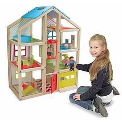 Melissa & Doug Hi-Rise Wooden Dollhouse and Furniture Set