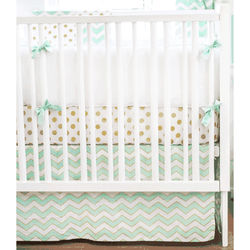 New Arrivals Gold Rush in Mist 2 Piece Crib Bedding Set