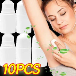 10PCS 30/50ml White Roller Refillable Bottles Essential Oil Leak-proof Empty Refillable DIY Deodorant Perfume Reusable Bottles
