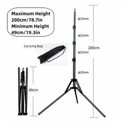 TEMU Heavy Duty Carbon Steel Light Stand, Rp01 160cm Tripod, Softbox Video Flash Reflector Lighting Background Stand, Reverse Folding Design, 40x200cm Folded Size
