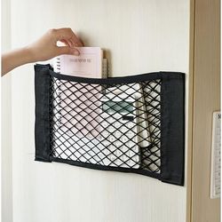 TEMU Easy-install Elastic Cargo Net With Self-adhesive Strips - Polyester Blend Organizer For Rv, Car, Suv, Truck