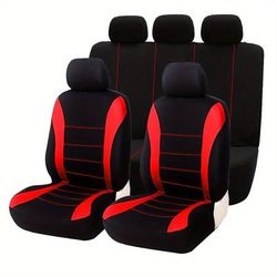 TEMU 9pcs Universal Seat Covers Set - Easy Clean, Seat Protectors For , Hand Washable, No Filler, Polyester Fabric - Vehicle Seat Protection Covers Compatible With Multiple Models