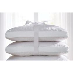 Gusseted Density Pillow 2-Pack by BrylaneHome in Soft Firm White (Size PKING)