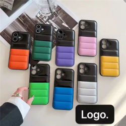 Luxury Down Jacket Puffer Phone Case For iPhone 16 15 Pro 13 12 14 Pro Max 14 15 16 Plus Shockproof