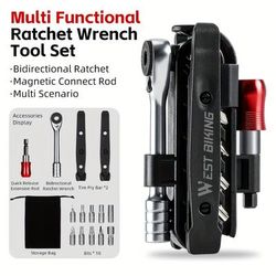 TEMU West Biking Bike Repair Kit Tool Kit Contains 14-in-1 Tool Outdoor Cycling Emergency Repair Maintenance Tools For Road Bikes And Mountain Bikes