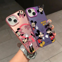 2025 cute Mickeys Minnies couple Magsafe Magnetic Case for iPhone 11 12 13 14 15 16 Pro Max Plus Soft Silver Plated Anti Fall
