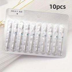 TEMU 10pcs Drill Bit Set - Professional Tornado Flame Rotary Burr Cutters For Nail Artists - High-precision 3/32 Shank Unscented Spiral Nail Mills For Easy Shaping And Polishing