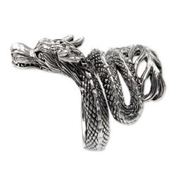 Baby Dragon,'Unique Indonesian Sterling Silver Wrap Ring'