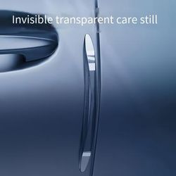 TEMU 6pcs Invisible Pu Car Door Guards -resistant, Transparent Anti-collision Stickers With Rearview Mirror Protection