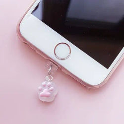 1pc Cute Cat Claw Phone Dust Plug Pendant Suitable For IPhone For Samsung Type-C Interface Dust Plug